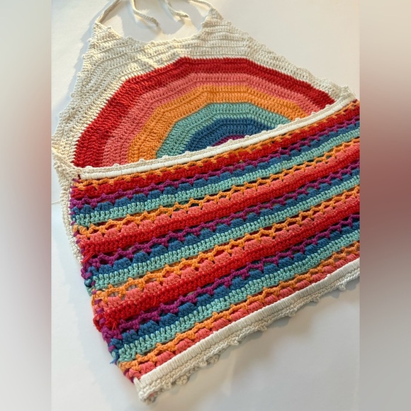 Altar’d State Rainbow Crochet Halter Top Size Small - Picture 8 of 9
